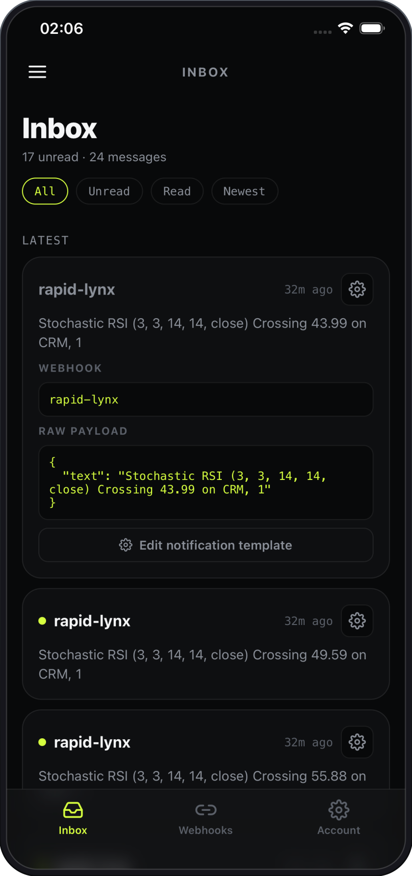 The raw payload